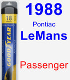 Passenger Wiper Blade for 1988 Pontiac LeMans - Assurance