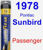 Passenger Wiper Blade for 1978 Pontiac Sunbird - Assurance