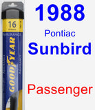 Passenger Wiper Blade for 1988 Pontiac Sunbird - Assurance