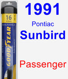 Passenger Wiper Blade for 1991 Pontiac Sunbird - Assurance