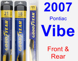 Front & Rear Wiper Blade Pack for 2007 Pontiac Vibe - Assurance