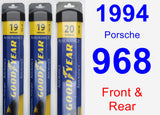 Front & Rear Wiper Blade Pack for 1994 Porsche 968 - Assurance
