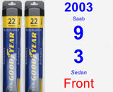 Front Wiper Blade Pack for 2003 Saab 9-3 - Assurance