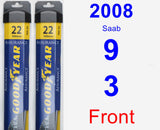 Front Wiper Blade Pack for 2008 Saab 9-3 - Assurance