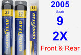 Front & Rear Wiper Blade Pack for 2005 Saab 9-2X - Assurance