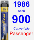 Passenger Wiper Blade for 1986 Saab 900 - Assurance