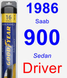 Driver Wiper Blade for 1986 Saab 900 - Assurance