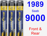 Front & Rear Wiper Blade Pack for 1989 Saab 9000 - Assurance