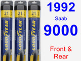 Front & Rear Wiper Blade Pack for 1992 Saab 9000 - Assurance