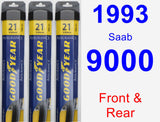 Front & Rear Wiper Blade Pack for 1993 Saab 9000 - Assurance