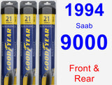 Front & Rear Wiper Blade Pack for 1994 Saab 9000 - Assurance