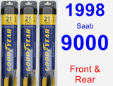 Front & Rear Wiper Blade Pack for 1998 Saab 9000 - Assurance