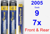 Front & Rear Wiper Blade Pack for 2005 Saab 9-7x - Assurance