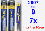 Front & Rear Wiper Blade Pack for 2007 Saab 9-7x - Assurance