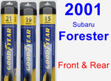 Front & Rear Wiper Blade Pack for 2001 Subaru Forester - Assurance