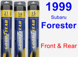 Front & Rear Wiper Blade Pack for 1999 Subaru Forester - Assurance