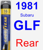 Rear Wiper Blade for 1981 Subaru GLF - Assurance