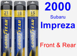 Front & Rear Wiper Blade Pack for 2000 Subaru Impreza - Assurance