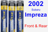 Front & Rear Wiper Blade Pack for 2002 Subaru Impreza - Assurance