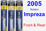 Front & Rear Wiper Blade Pack for 2005 Subaru Impreza - Assurance