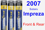 Front & Rear Wiper Blade Pack for 2007 Subaru Impreza - Assurance