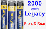 Front & Rear Wiper Blade Pack for 2000 Subaru Legacy - Assurance