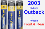 Front & Rear Wiper Blade Pack for 2003 Subaru Outback - Assurance