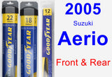 Front & Rear Wiper Blade Pack for 2005 Suzuki Aerio - Assurance