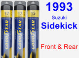 Front & Rear Wiper Blade Pack for 1993 Suzuki Sidekick - Assurance