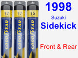 Front & Rear Wiper Blade Pack for 1998 Suzuki Sidekick - Assurance