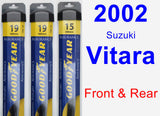 Front & Rear Wiper Blade Pack for 2002 Suzuki Vitara - Assurance