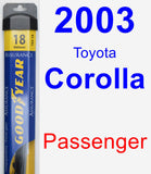 Passenger Wiper Blade for 2003 Toyota Corolla - Assurance