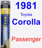 Passenger Wiper Blade for 1981 Toyota Corolla - Assurance