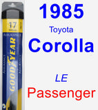 Passenger Wiper Blade for 1985 Toyota Corolla - Assurance