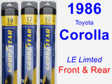 Front & Rear Wiper Blade Pack for 1986 Toyota Corolla - Assurance