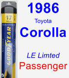 Passenger Wiper Blade for 1986 Toyota Corolla - Assurance