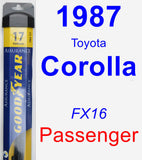 Passenger Wiper Blade for 1987 Toyota Corolla - Assurance