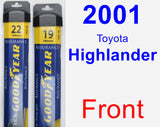 Front Wiper Blade Pack for 2001 Toyota Highlander - Assurance