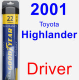 Driver Wiper Blade for 2001 Toyota Highlander - Assurance