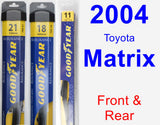 Front & Rear Wiper Blade Pack for 2004 Toyota Matrix - Assurance