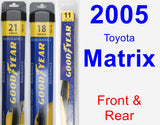 Front & Rear Wiper Blade Pack for 2005 Toyota Matrix - Assurance