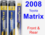 Front & Rear Wiper Blade Pack for 2008 Toyota Matrix - Assurance