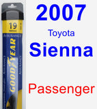 Passenger Wiper Blade for 2007 Toyota Sienna - Assurance