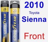 Front Wiper Blade Pack for 2010 Toyota Sienna - Assurance