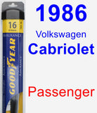 Passenger Wiper Blade for 1986 Volkswagen Cabriolet - Assurance