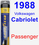 Passenger Wiper Blade for 1988 Volkswagen Cabriolet - Assurance
