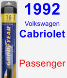 Passenger Wiper Blade for 1992 Volkswagen Cabriolet - Assurance