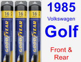 Front & Rear Wiper Blade Pack for 1985 Volkswagen Golf - Assurance