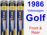 Front & Rear Wiper Blade Pack for 1986 Volkswagen Golf - Assurance