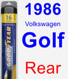 Rear Wiper Blade for 1986 Volkswagen Golf - Assurance